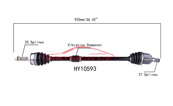 HY10593 CV Axle Assembly Heavy Duty Clamp TPEE Boot  Cold Forging Grinding Process Technology EXTREME Weather Unit